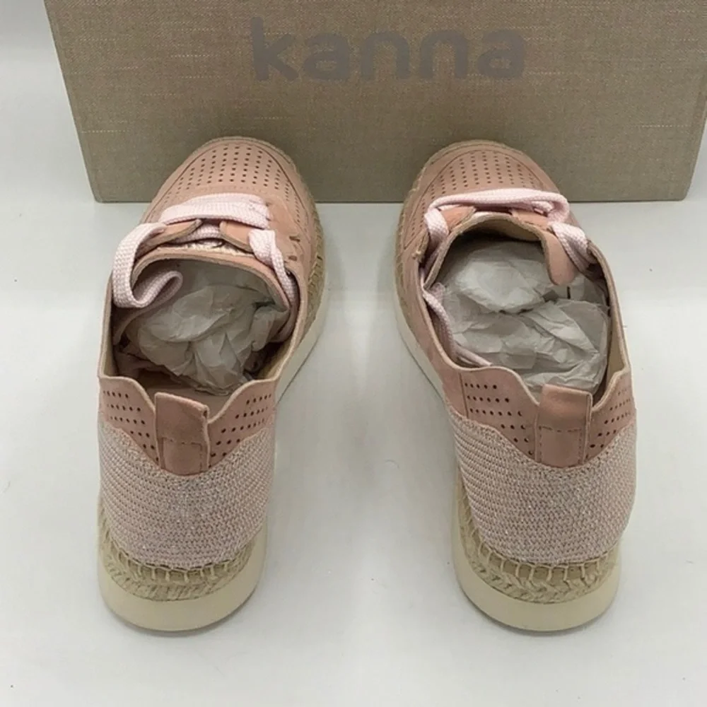 KANNA Pink sparkle perforated Espadrille Sneakers